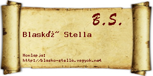 Blaskó Stella névjegykártya